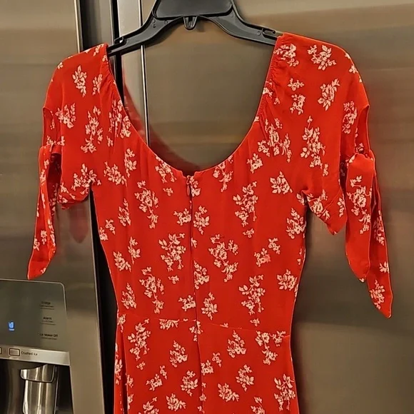 💕REFORMATION💕 Meredith Dress ~ Red Floral Print 0